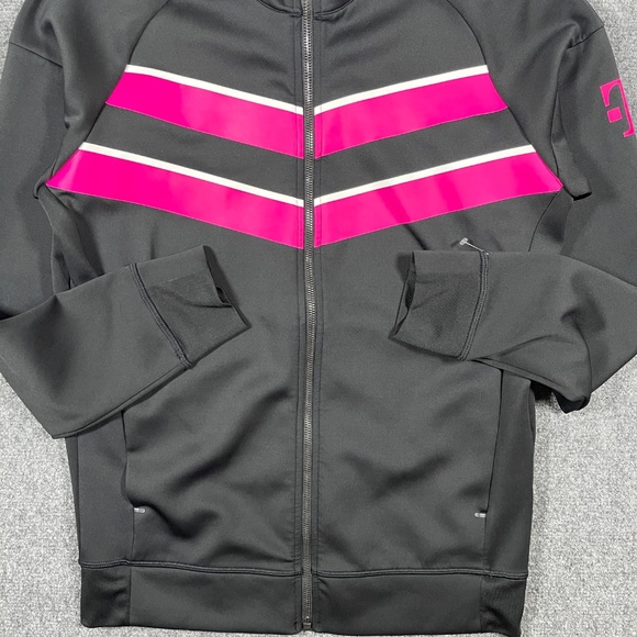 T-Mobile Jacket Mens Small Full Zip Black Pink Logo Fleece Long Sleeve 0980 - Picture 3 of 8